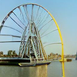 generated: a view of the Milllenium Wheel from the Thames #4